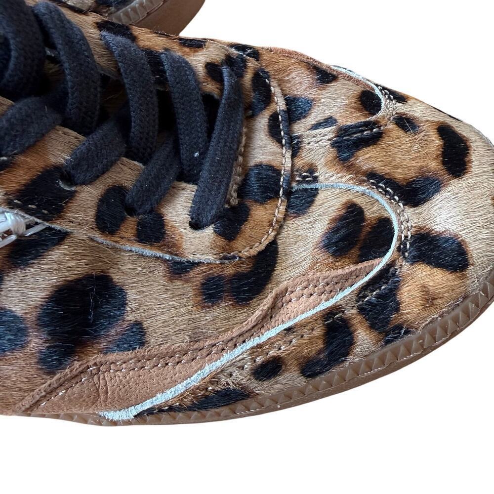 Dolce Vita Notice Stitch Brown Leopard Print Genuine Calf Hair Sneakers Size 9 - Picture 14 of 16
